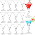 18 Pack 5 Oz Plastic Martini Glasses with Twisted Stem W53662