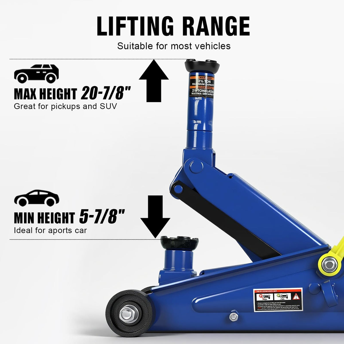 3 Ton Hydraulic Floor Jack, 6000 LBS Capacity, Blue N75375