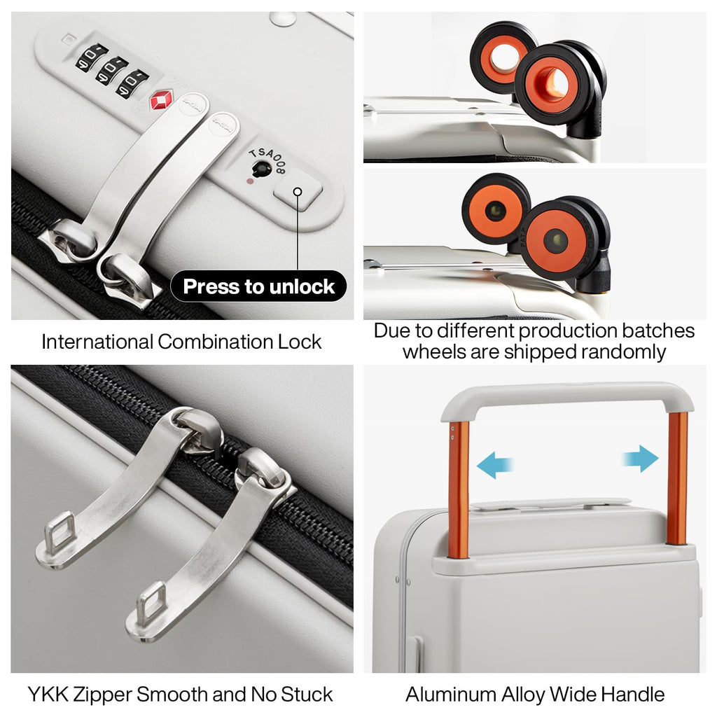 20 Inch Carry On Luggage Aluminum Frame Spinner Wheels B9855