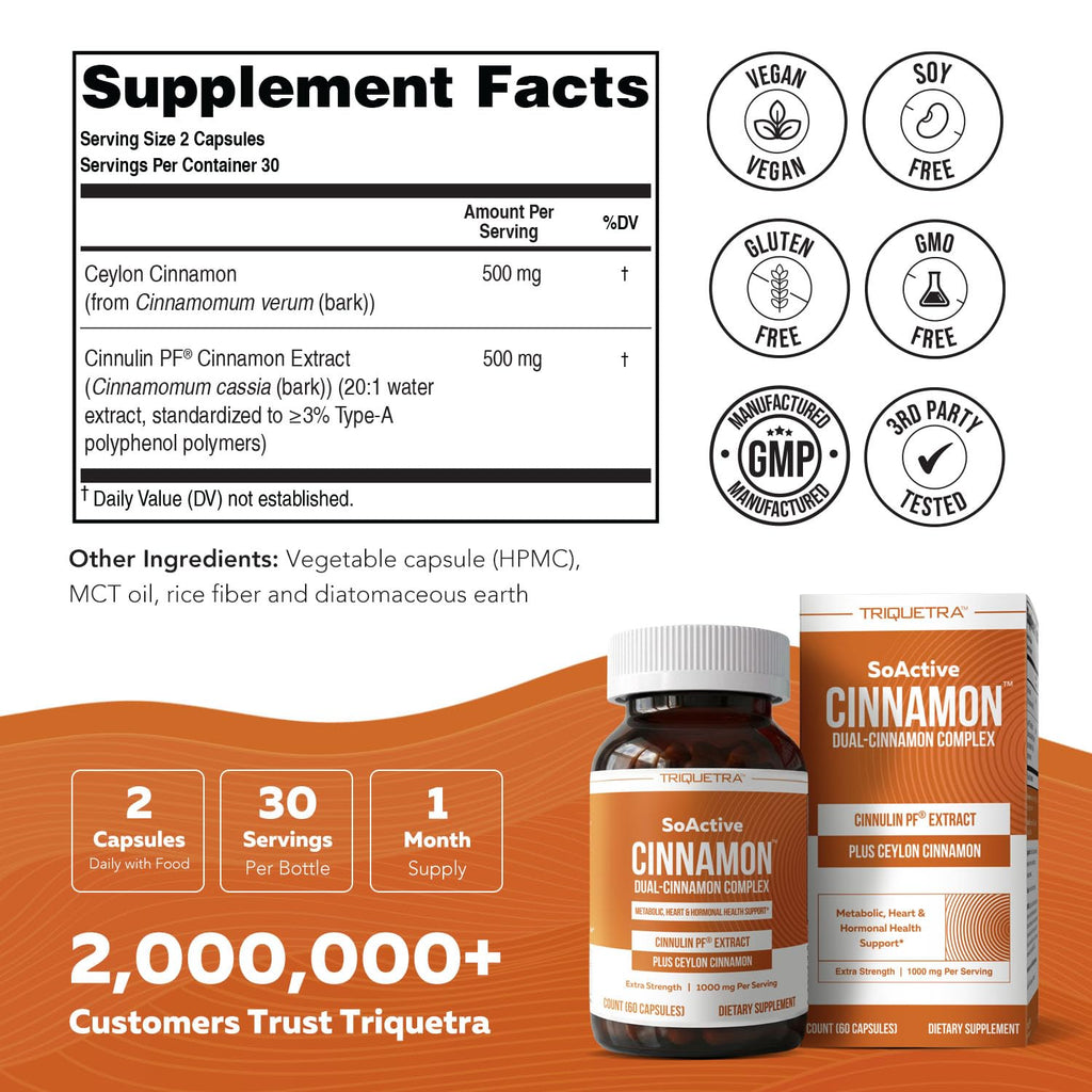 Cinnamon 1000mg Extract 60 Vegan Capsules V896