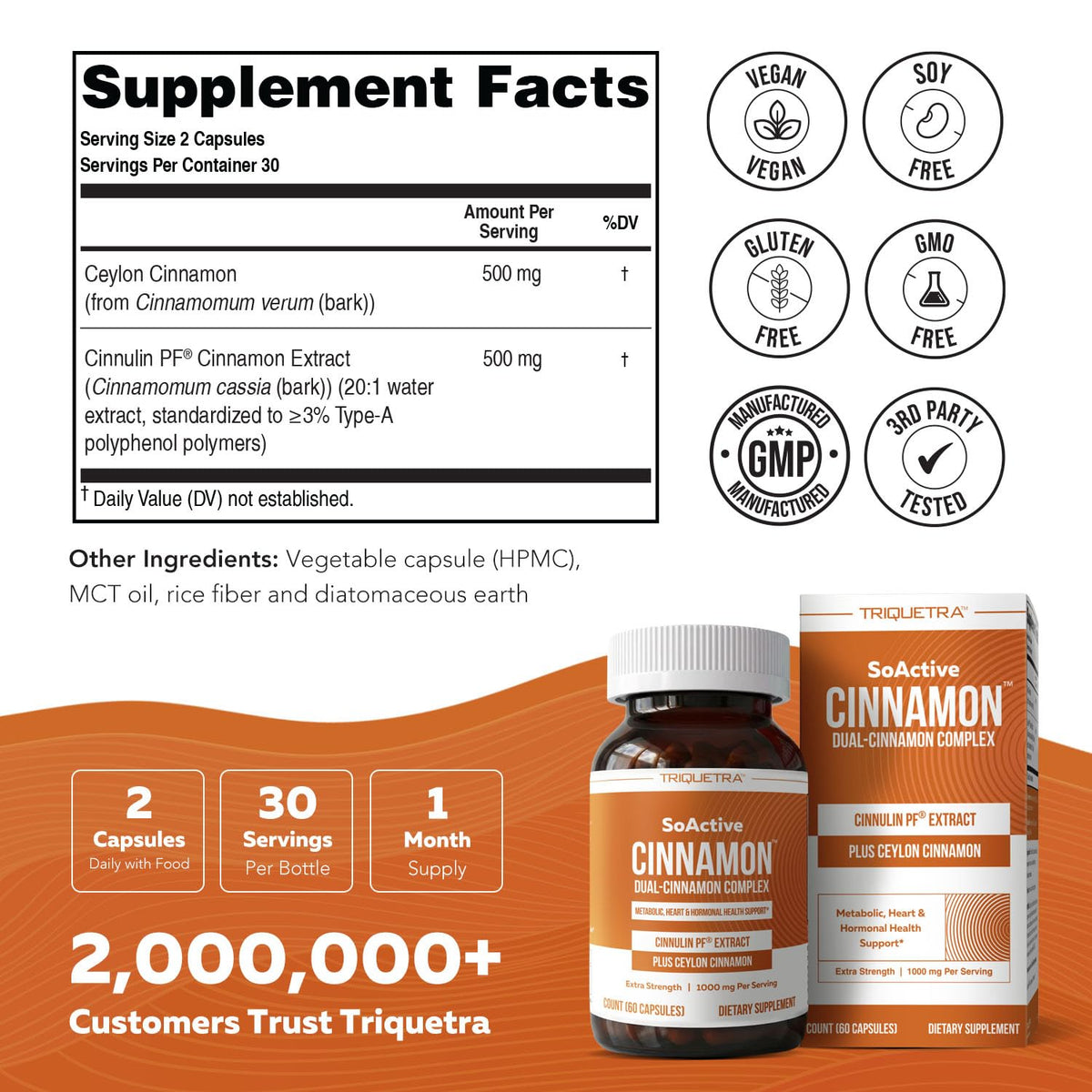 Cinnamon 1000mg Extract 60 Vegan Capsules V896