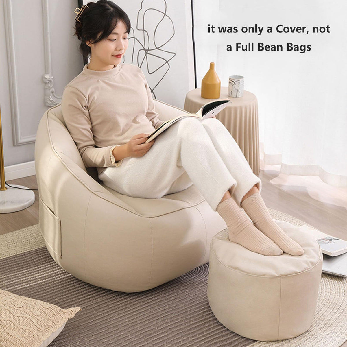 Yellow Bean Bag Chair Cover A655