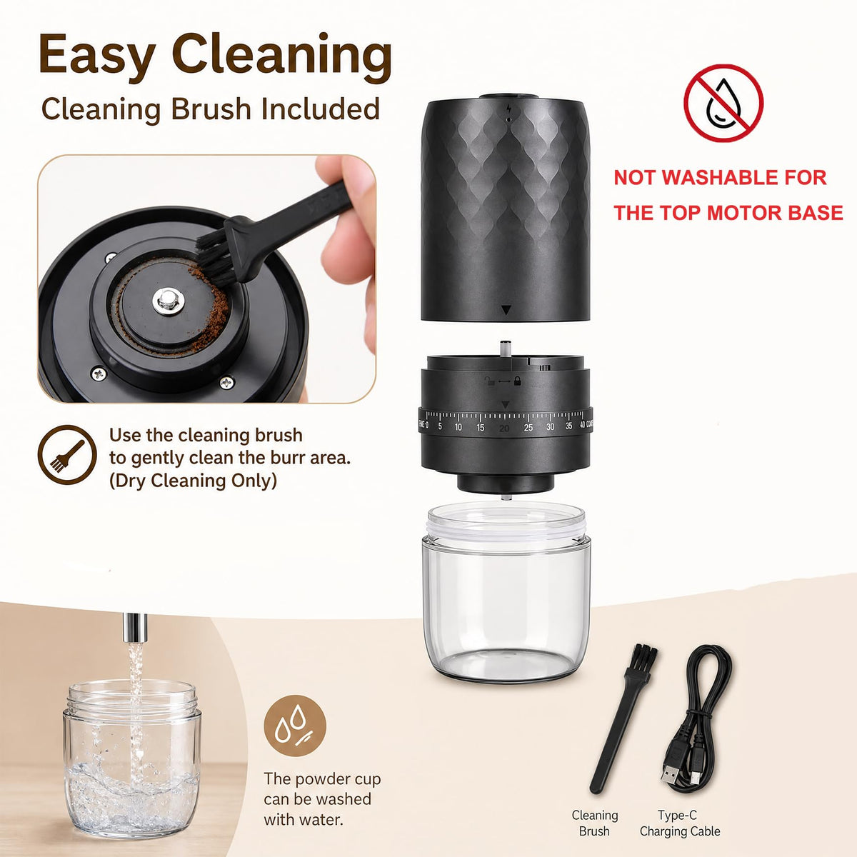 Cordless Burr Coffee Grinder E9035
