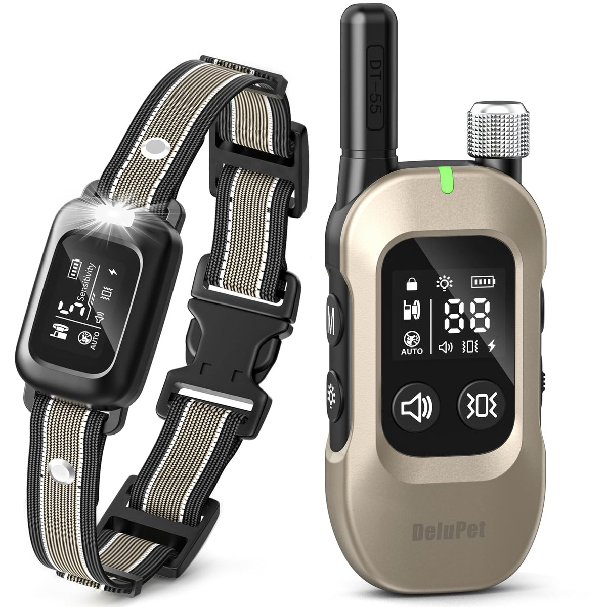 2-in-1 Dog Bark & Shock Collar with Remote F98204