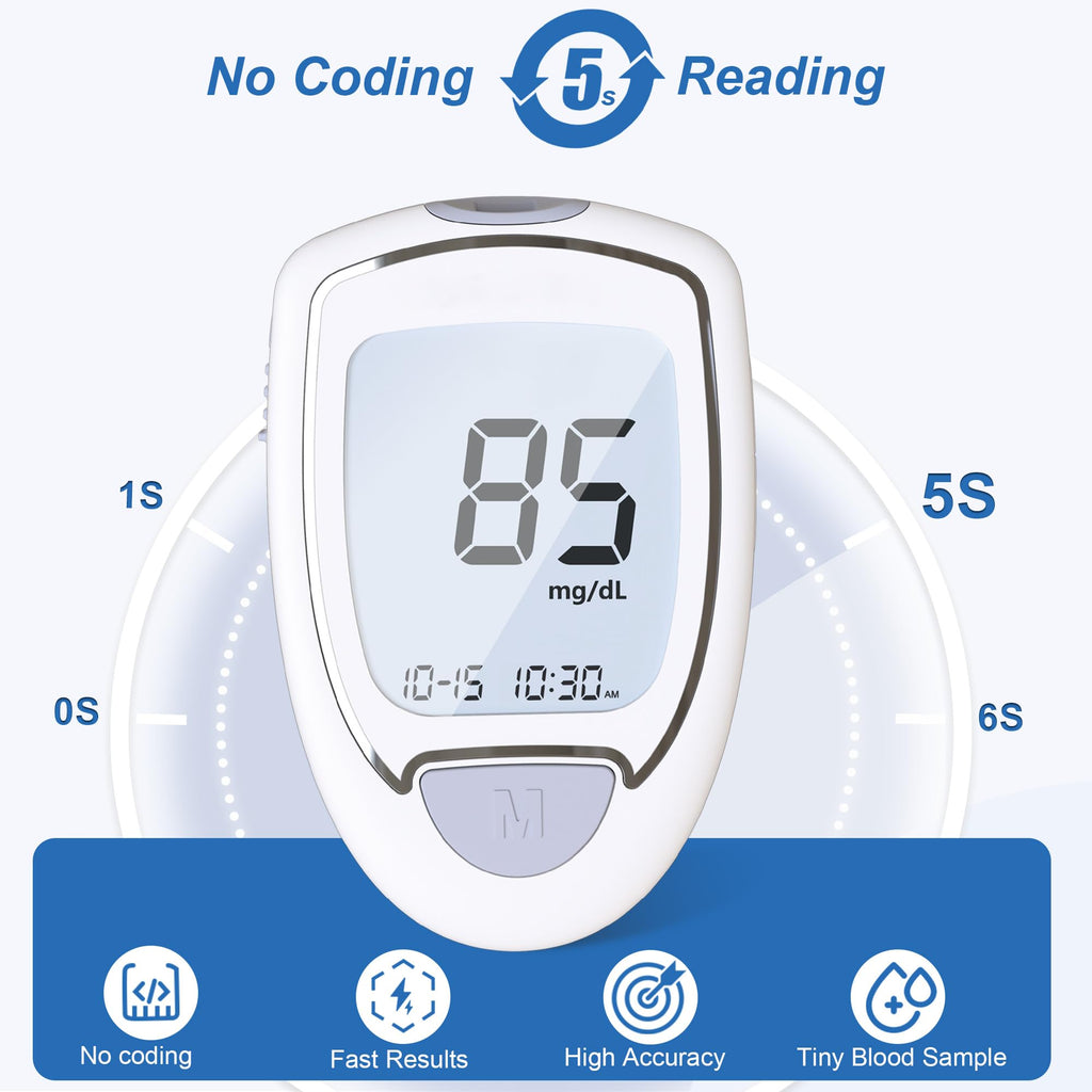 Blood Sugar Testing Kit with 100 Strips & 100 Lancets G951788