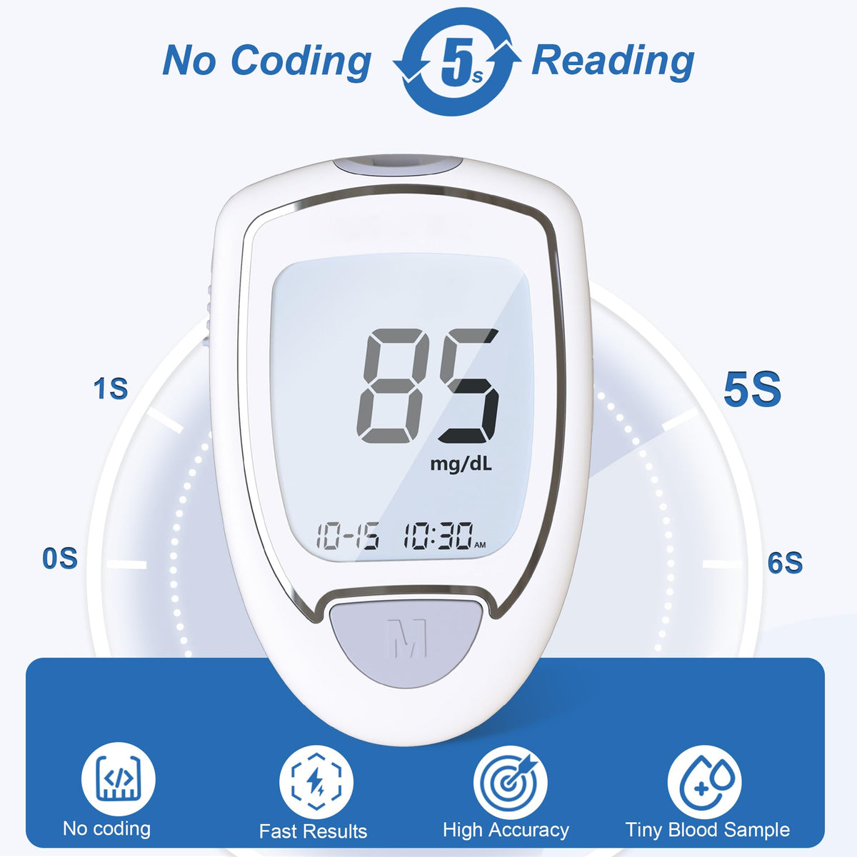 Blood Sugar Testing Kit with 100 Strips & 100 Lancets G951788