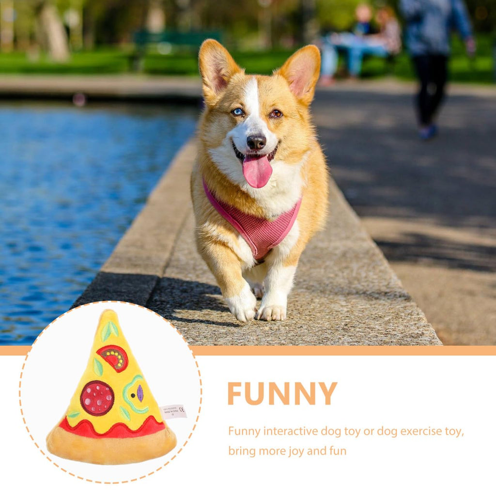 Squeaky Pizza Plush Dog Chew Toy 1 Pack Q1824