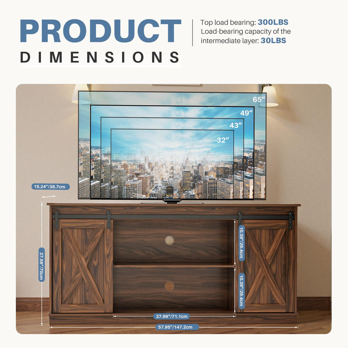Farmhouse TV Stand for 65" TV K2238