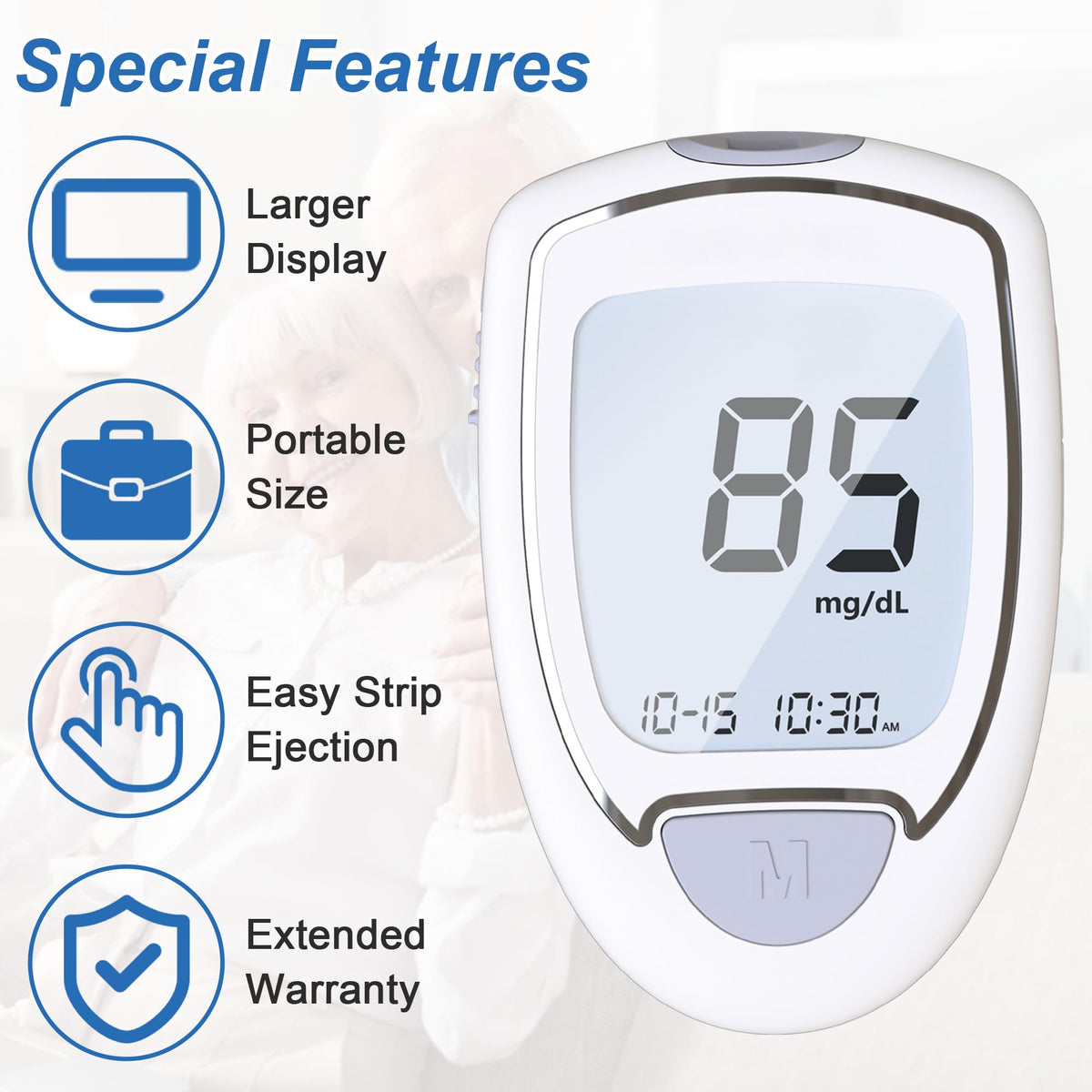 Blood Sugar Testing Kit with 100 Strips & 100 Lancets G951788