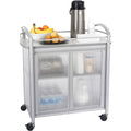 Gray Refreshment Cart with Double Doors and Swivel Wheels Q565967