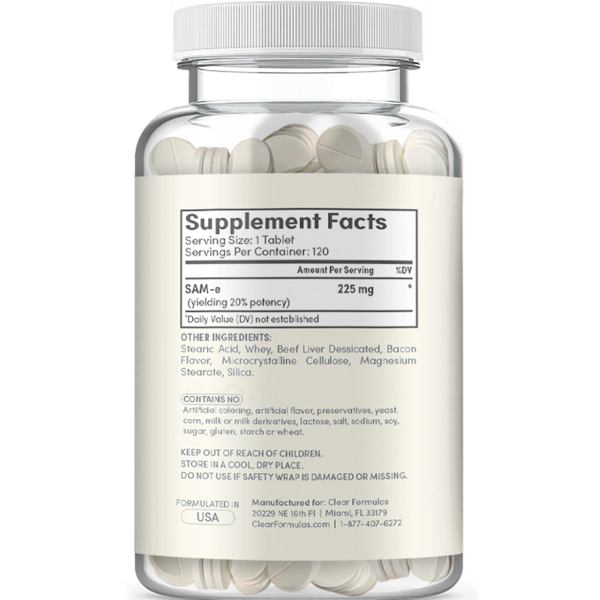Chewable SAM-e Liver Support Supplement for Dogs 225mg V8735