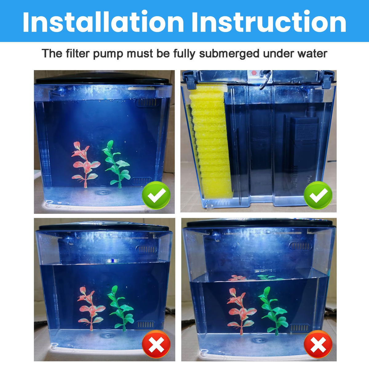 1.2 Gallon Aquarium Starter Kit with LED Light and Water Filter Pump G795476