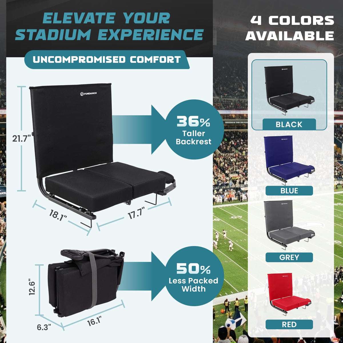 Folding Stadium Seat with Back Support I304004