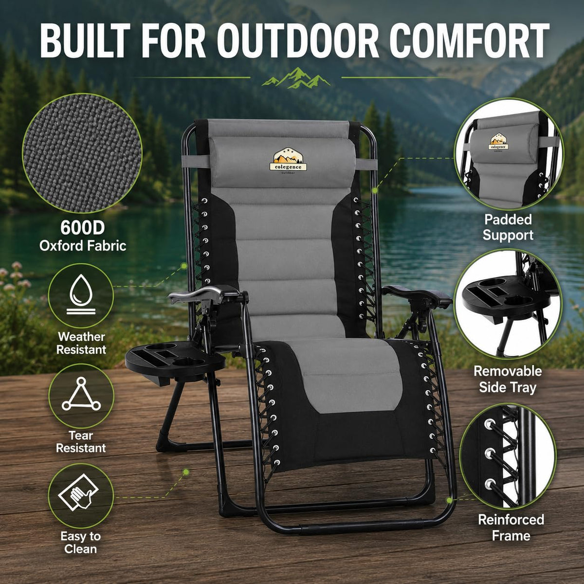 Oversized Zero Gravity Chair 400-lb Capacity Recliner Y1413