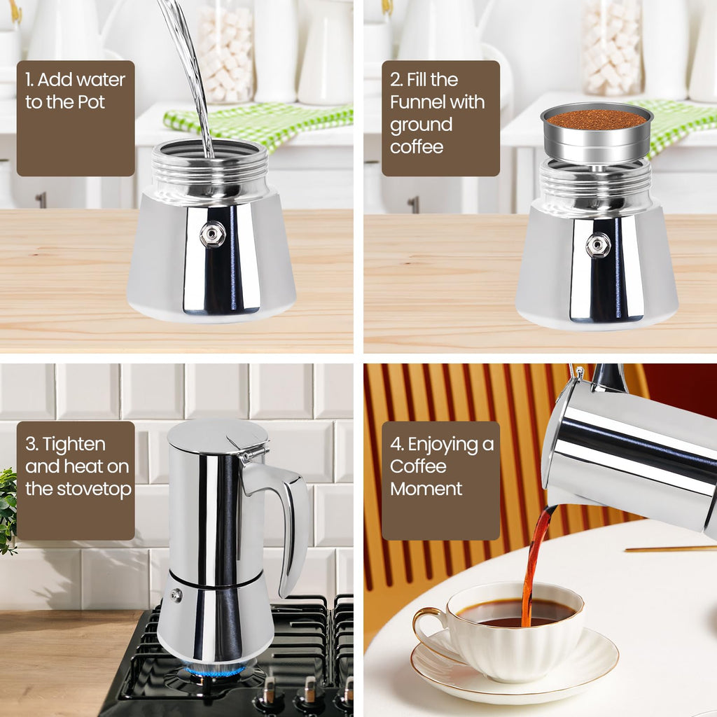 12 Cup 304 Stainless Steel Moka Pot N13268