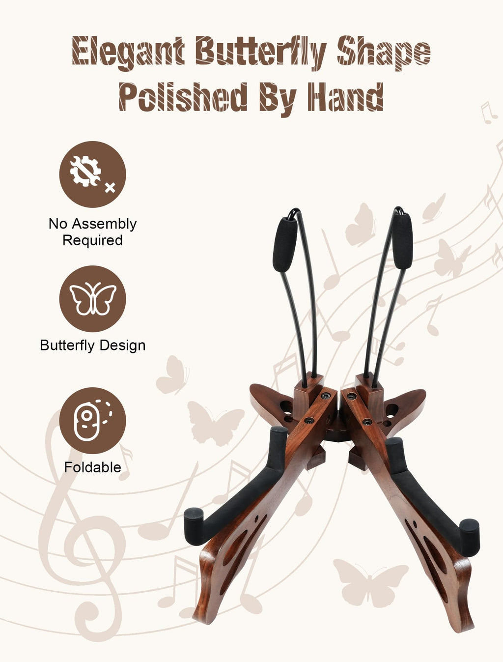 Walnut Cello Stand with Bow Holder T917