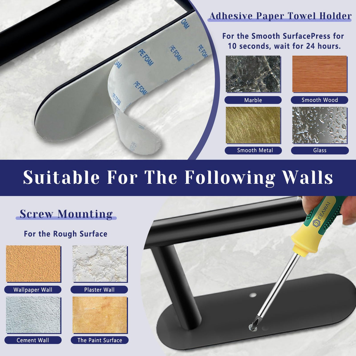 Self Adhesive Paper Towel Holder T375380