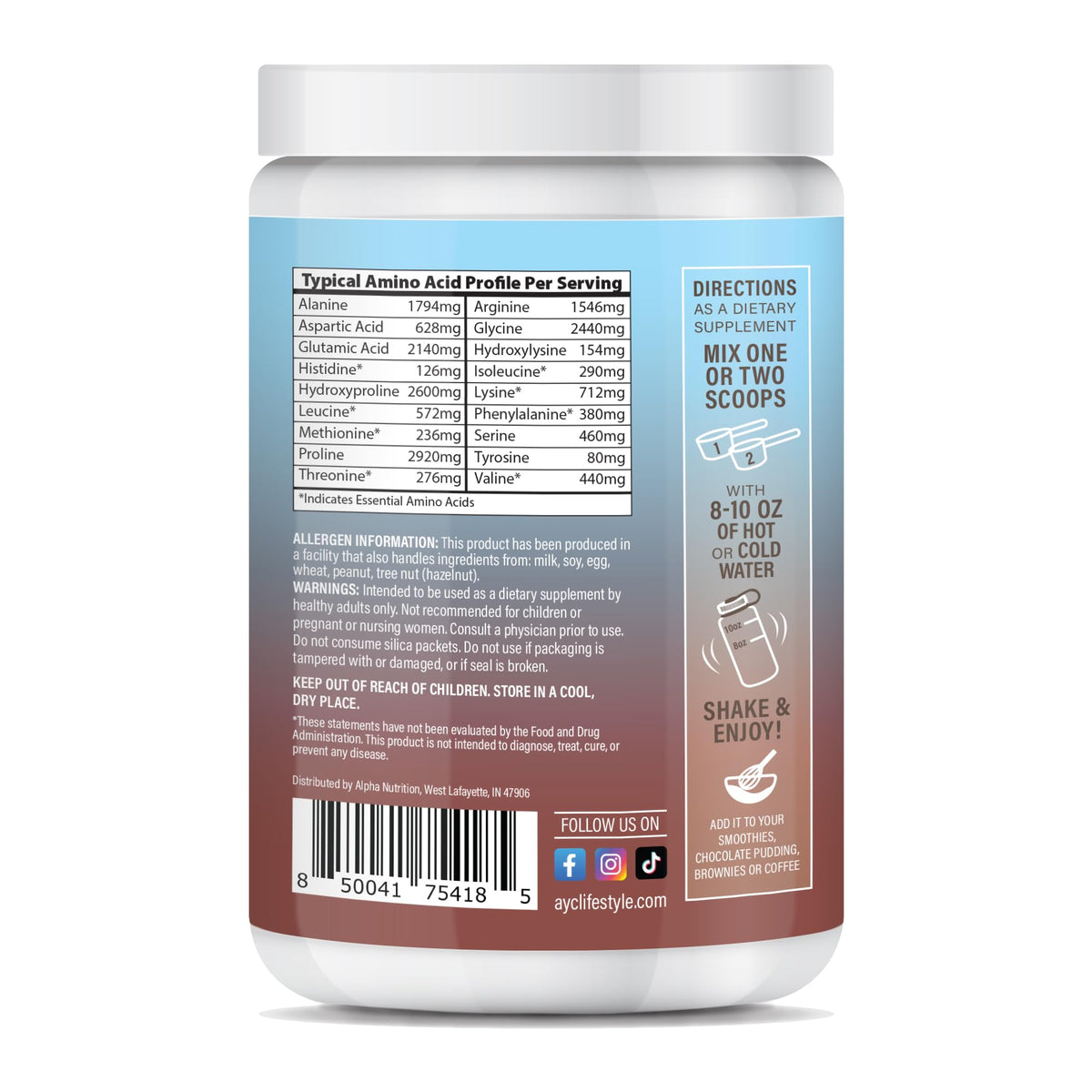 Chocolate Hydrolyzed Type 1&3 Collagen Peptides Powder R520174