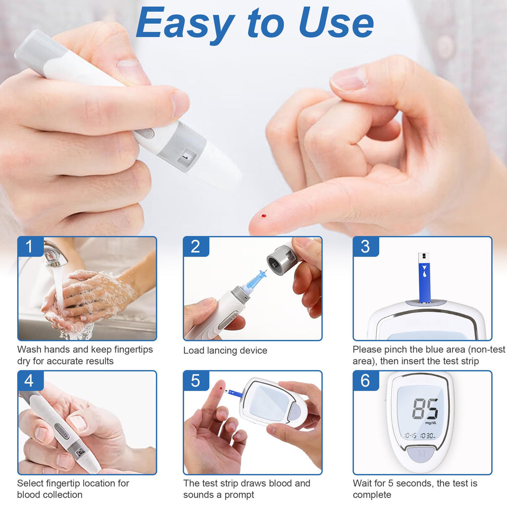 Blood Sugar Testing Kit with 100 Strips & 100 Lancets G951788