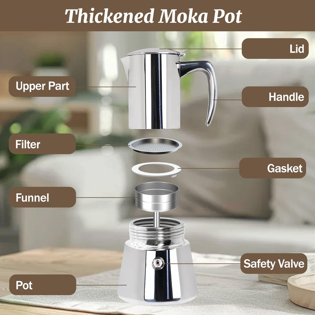 12 Cup 304 Stainless Steel Moka Pot N13268
