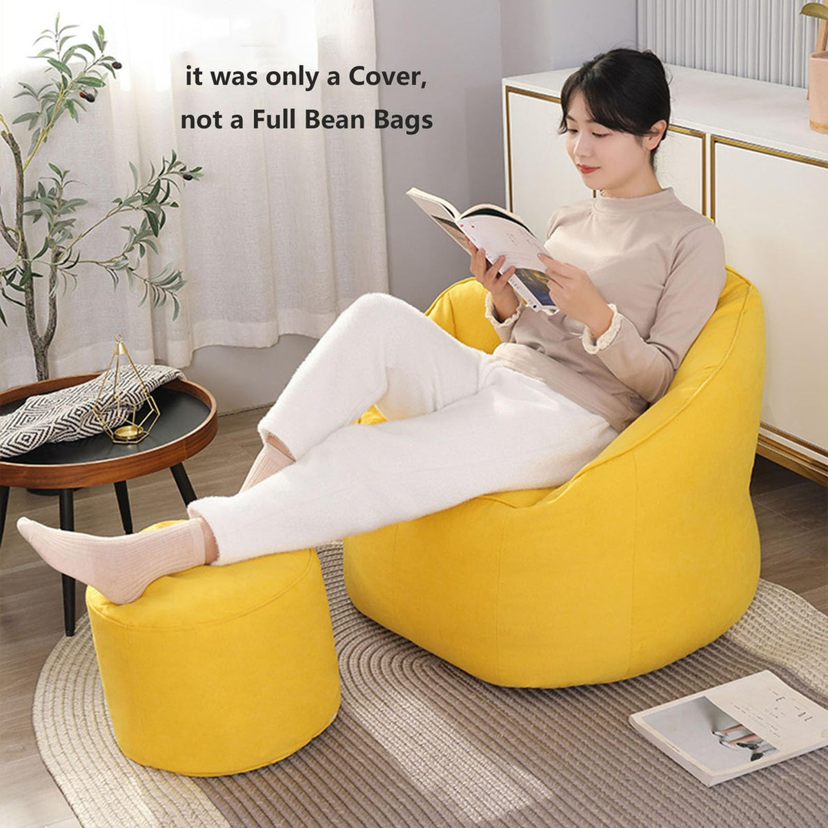 Yellow Bean Bag Chair Cover A655