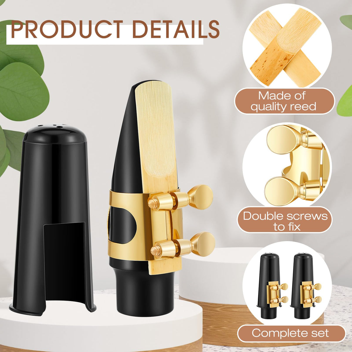 2 Set Alto Saxophone Mouthpiece Kit with 2.5 Reeds Z2161