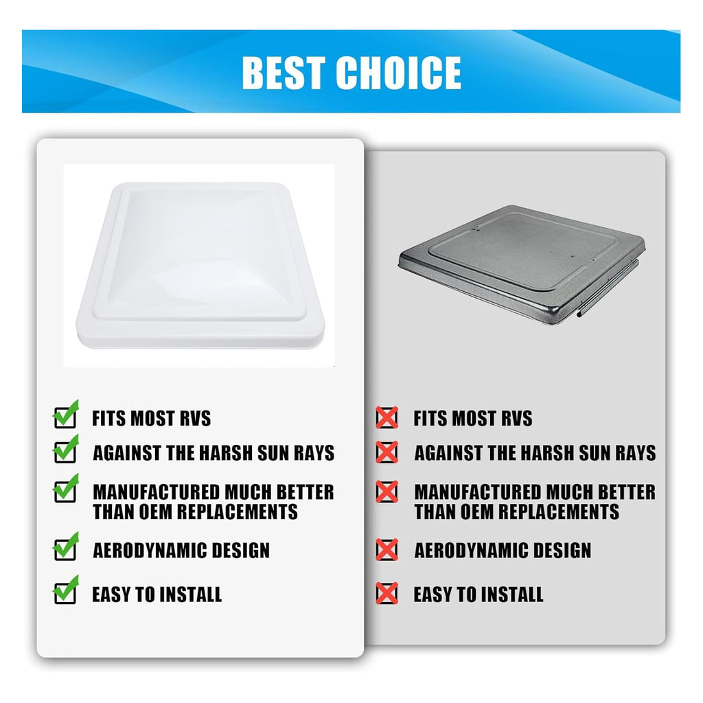 White 14in RV Roof Vent Cover T557
