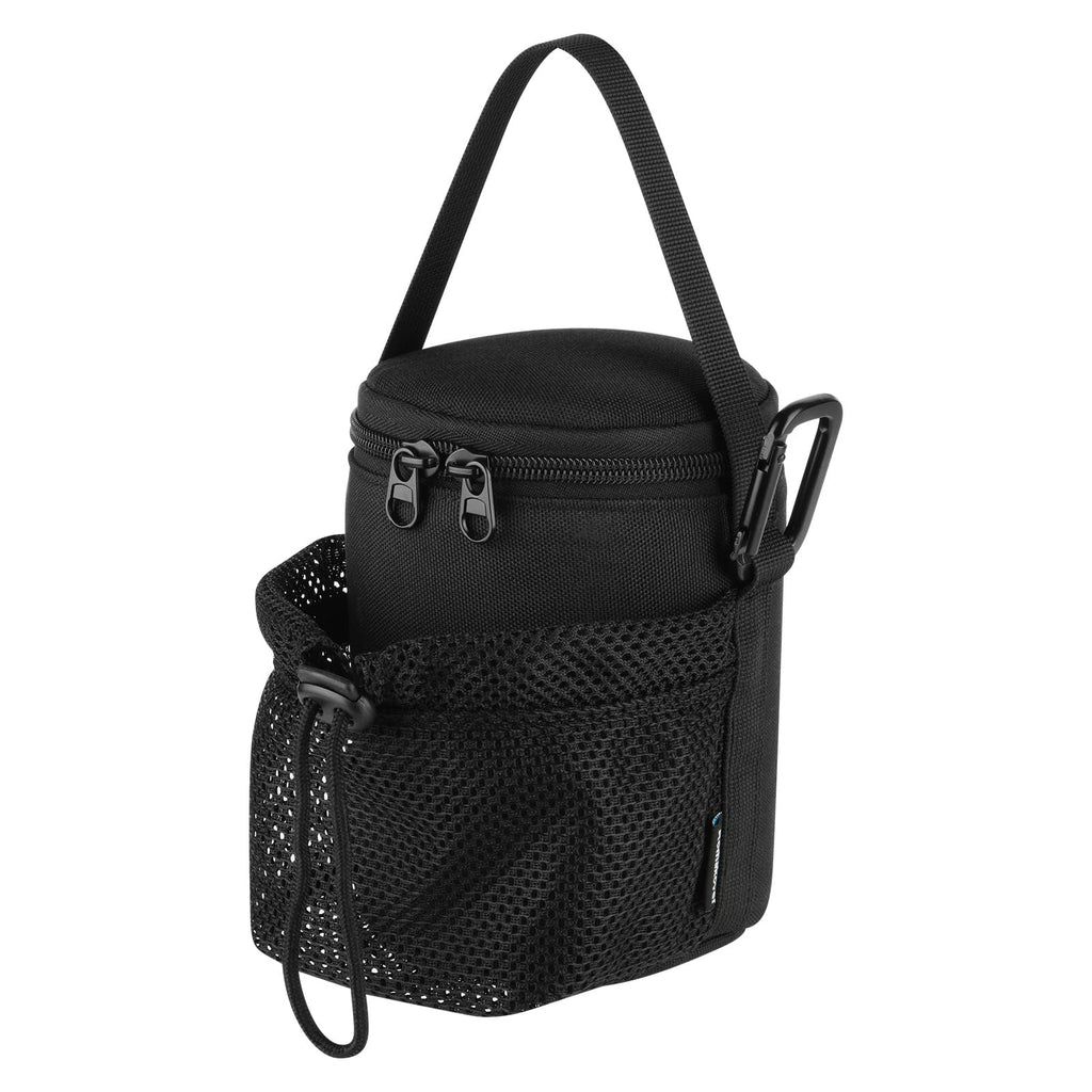 Portable Mosquito Repeller Storage Case with Metal Carabiner and Refill Pocket, Black Q6261