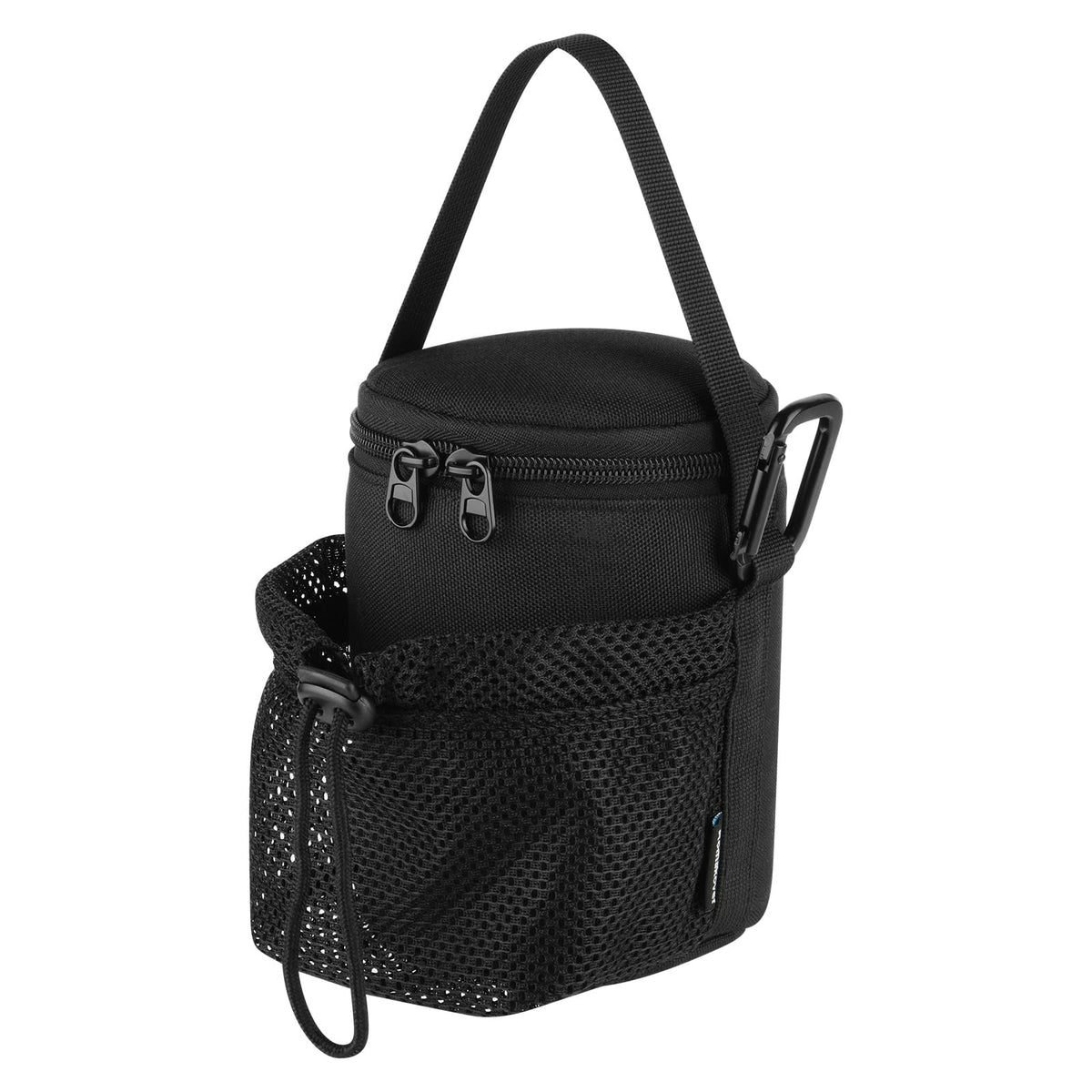 Portable Mosquito Repeller Storage Case with Metal Carabiner and Refill Pocket, Black Q6261