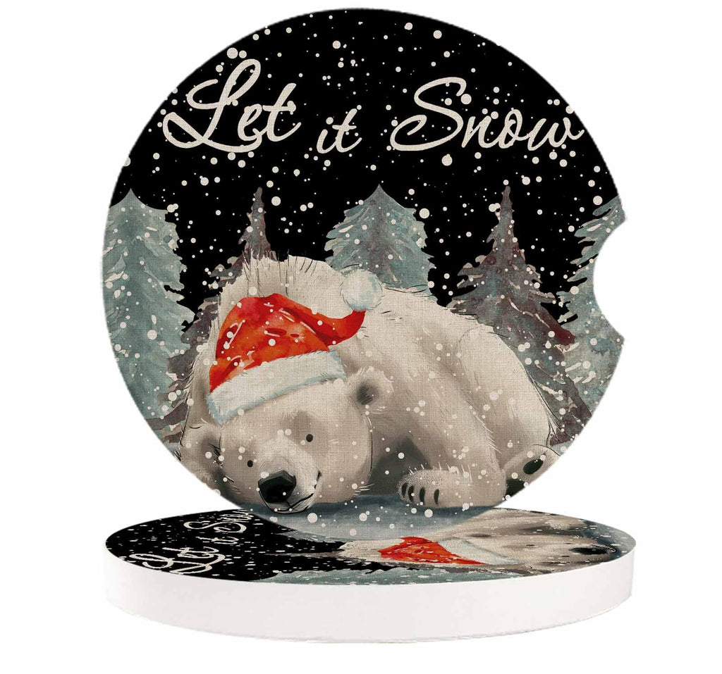 Black Ceramic Car Coasters 6 Piece Set L26105