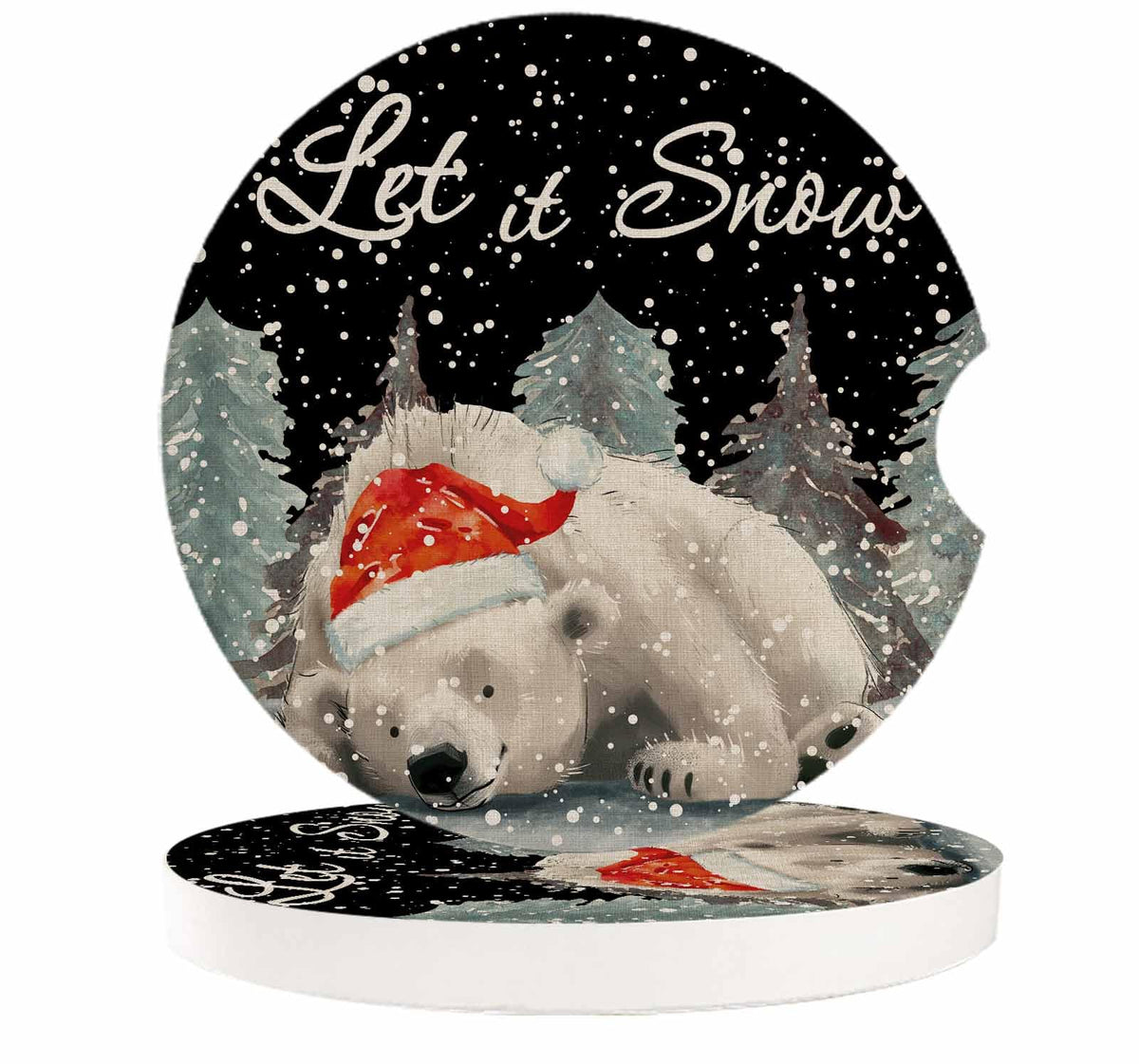 Black Ceramic Car Coasters 6 Piece Set L26105