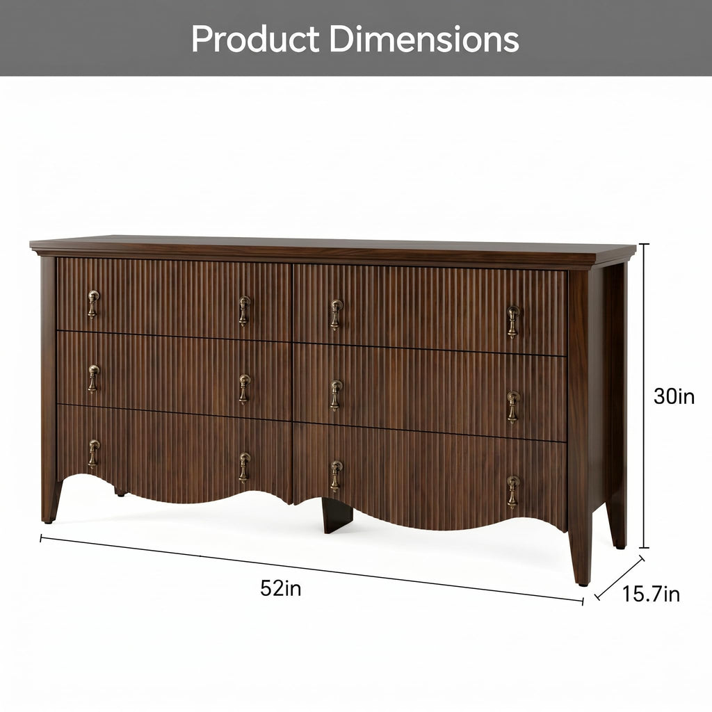 6-Drawer Fluted Dresser N765