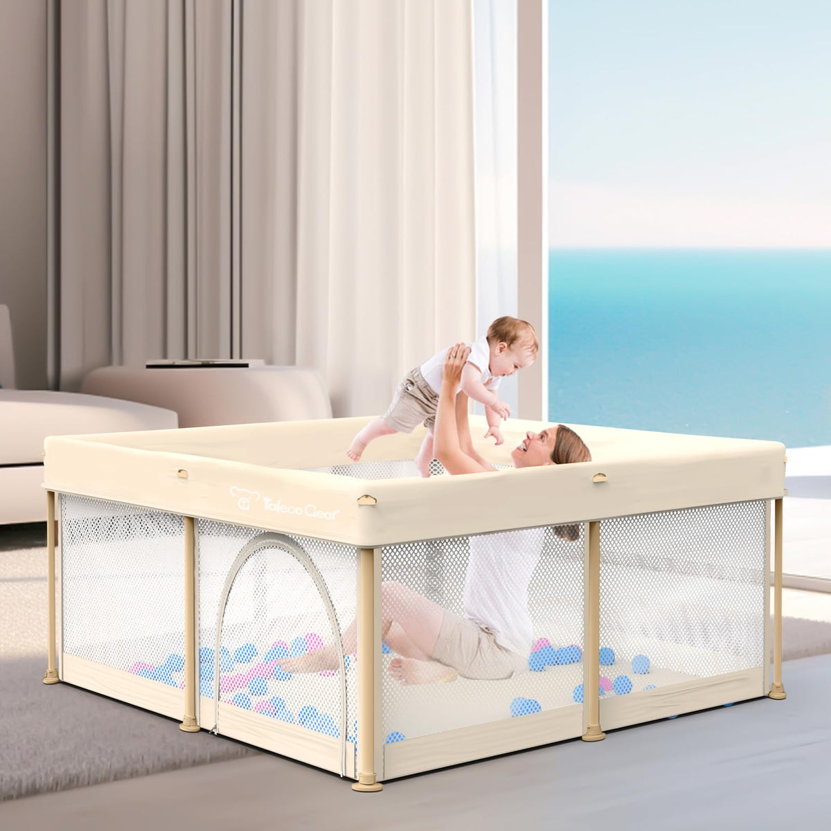 Foldable Baby Playpen 50x50 Inch D61909