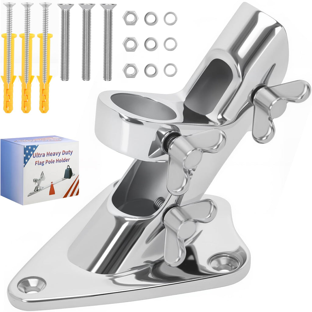 316 Stainless Steel Flag Pole Holder, 2 Position 1 in Y903