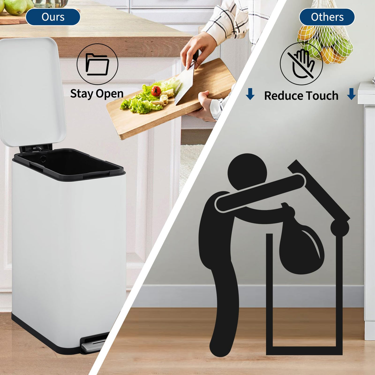 Kitchen Trash Can 13.2 gal Step Soft-Close T742890