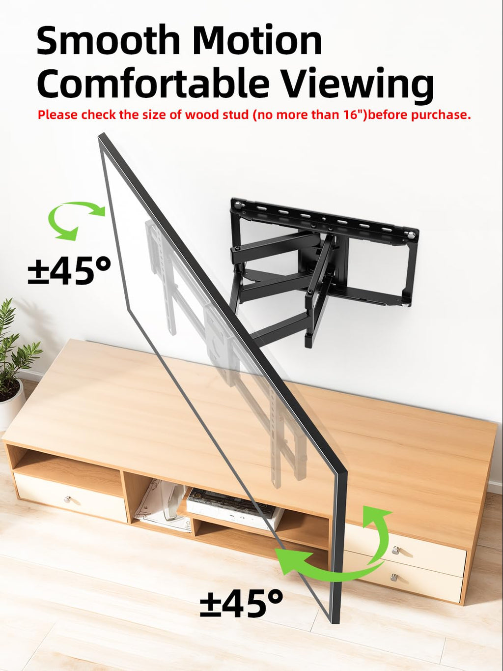 Full Motion TV Wall Mount for 42-90 inch Flat Screen K7672