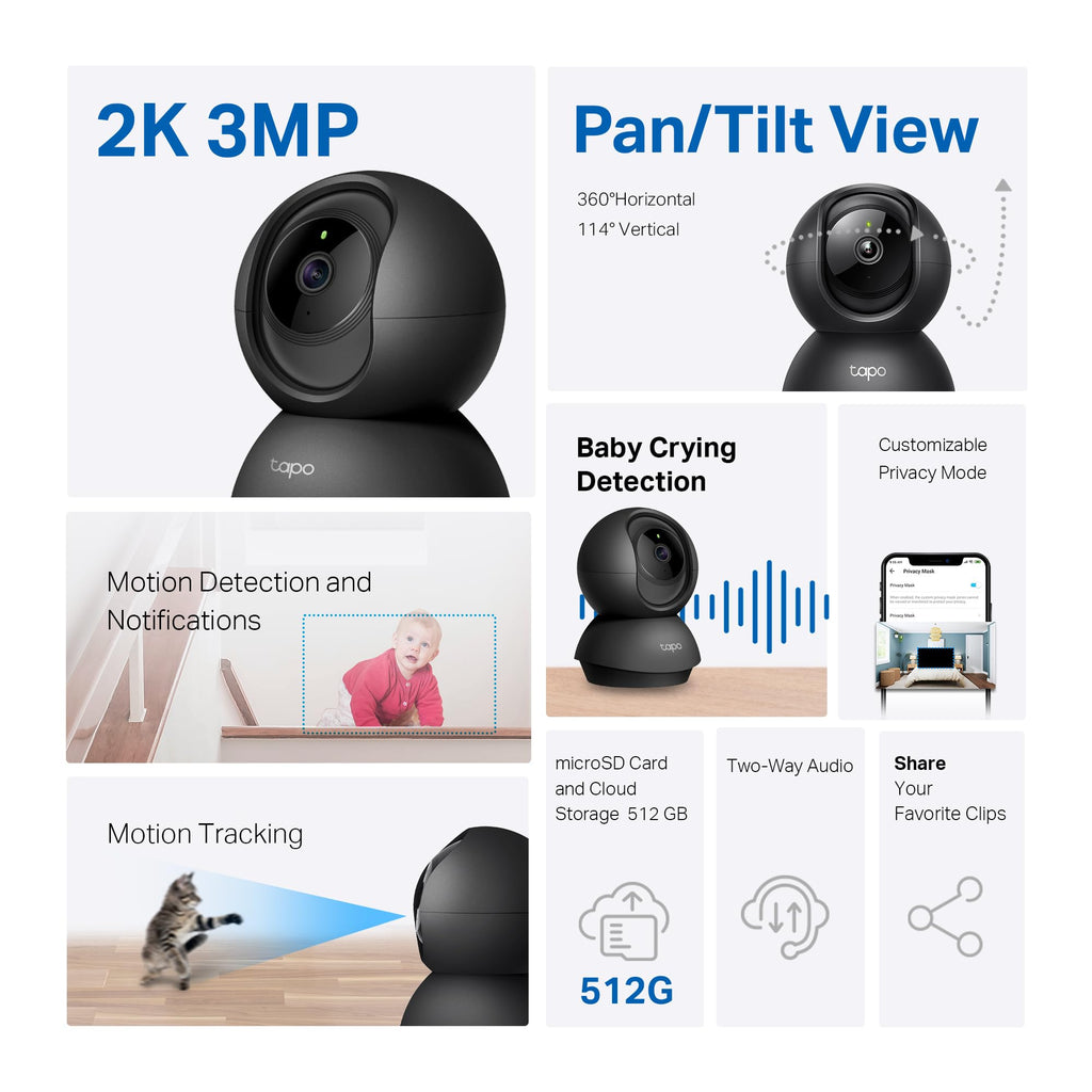 2K Pan Tilt Security Camera 2-Pack H9331