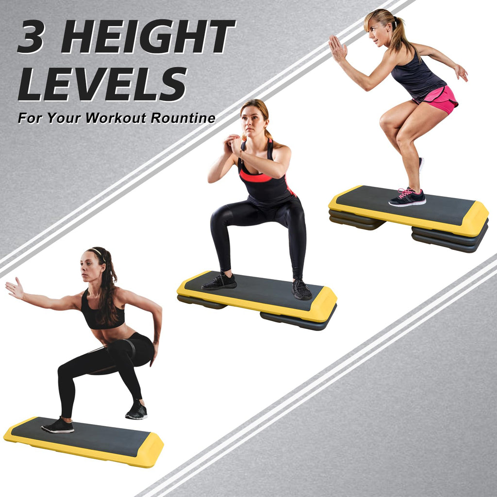 43'' Adjustable Exercise Stepper with 4 Detachable Risers B367