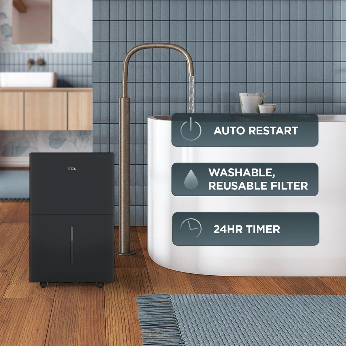 50-Pint Portable Smart Dehumidifier with Pump T911