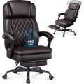 Brown 400lbs Ergonomic PU Leather Office Chair with Foot Rest N964