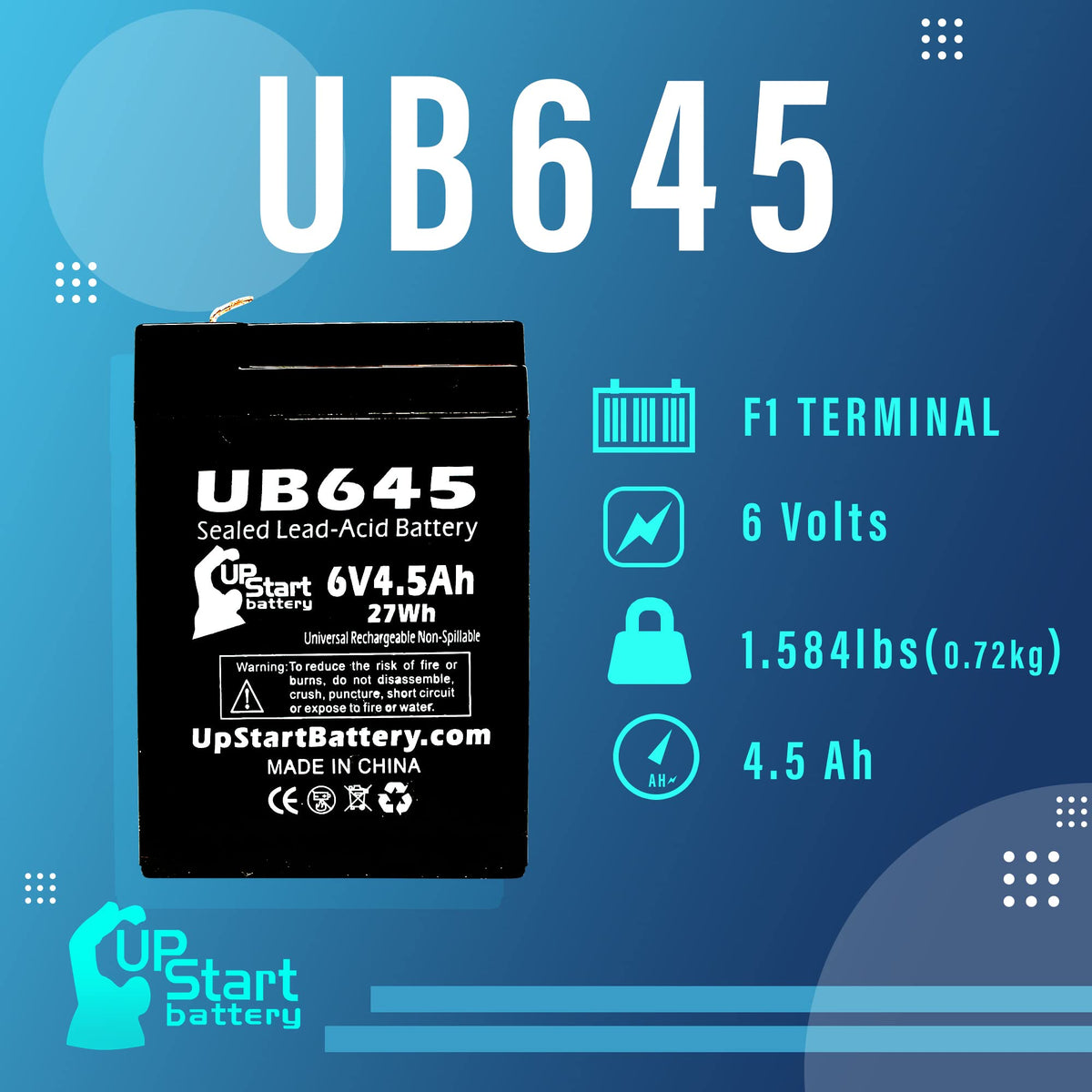 6V 4.5Ah Replacement Battery Q165