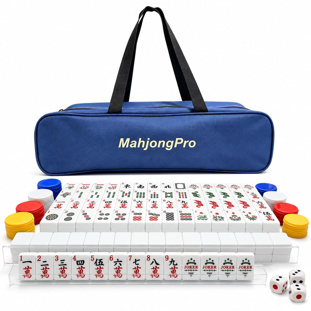 166 Mahjong Tiles 4 Racks 4 Pushers Mahjong Set U6963