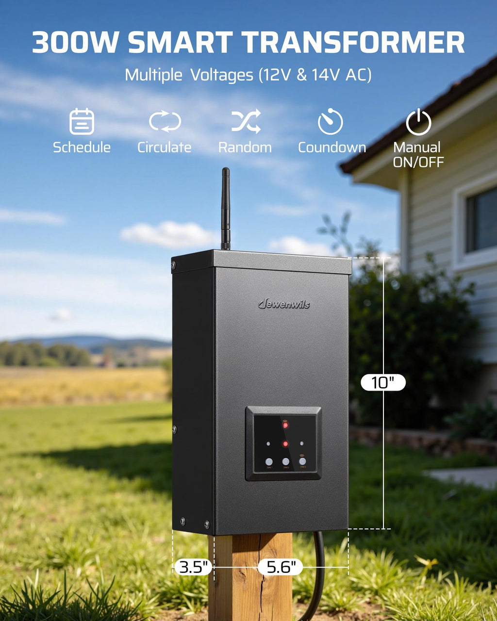 300W Low Voltage Landscape Transformer with Timer Y521388
