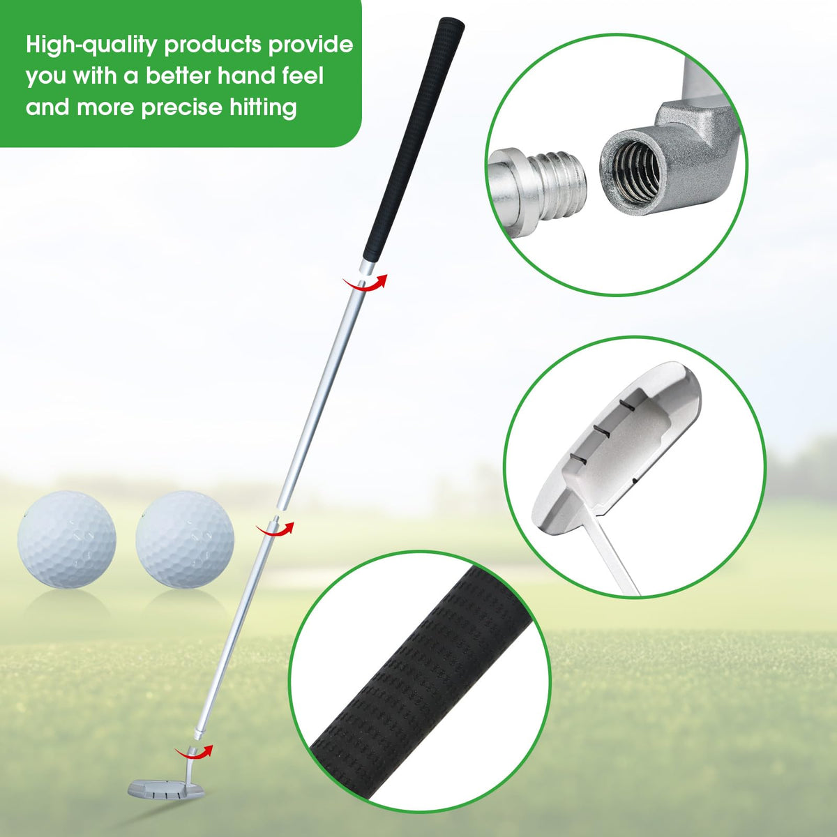 Right Handed Golf Putter with 2 Golf Balls A893180