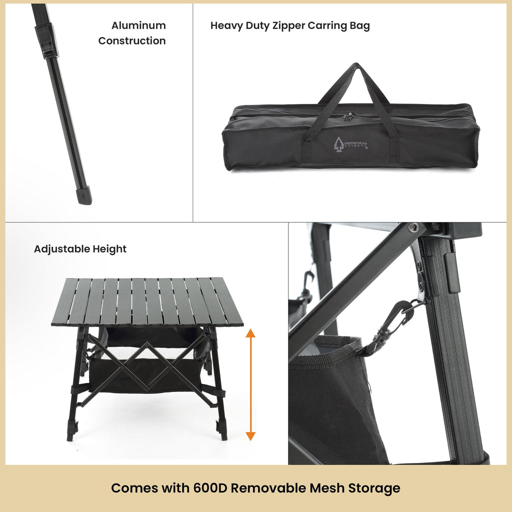 39 in Aluminum Folding Camp Table Q86413