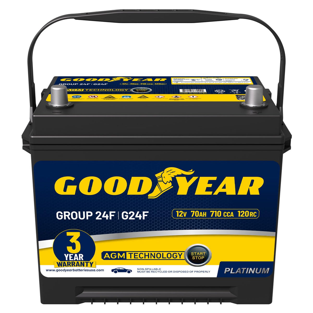 24F 12V 70 AH 710 CCA AGM Automotive Battery M41272