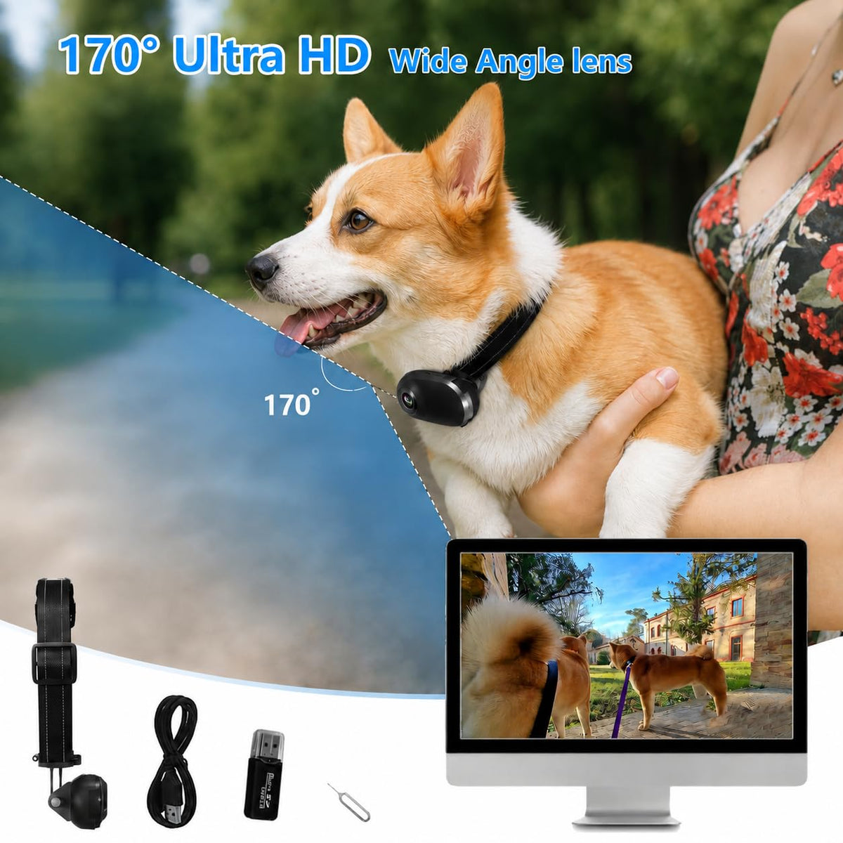 1080P Wireless Mini Pet Camera Collar O4130