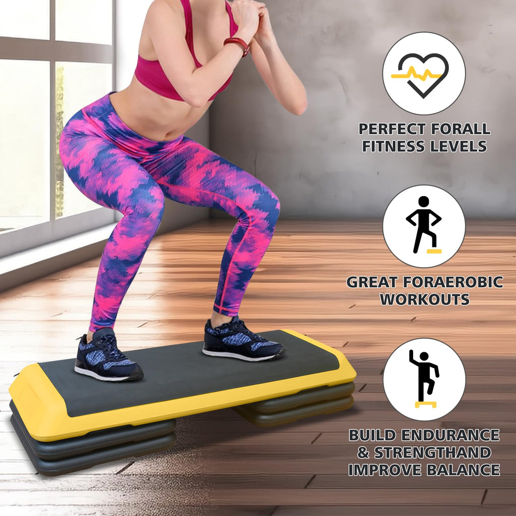 43'' Adjustable Exercise Stepper with 4 Detachable Risers B367
