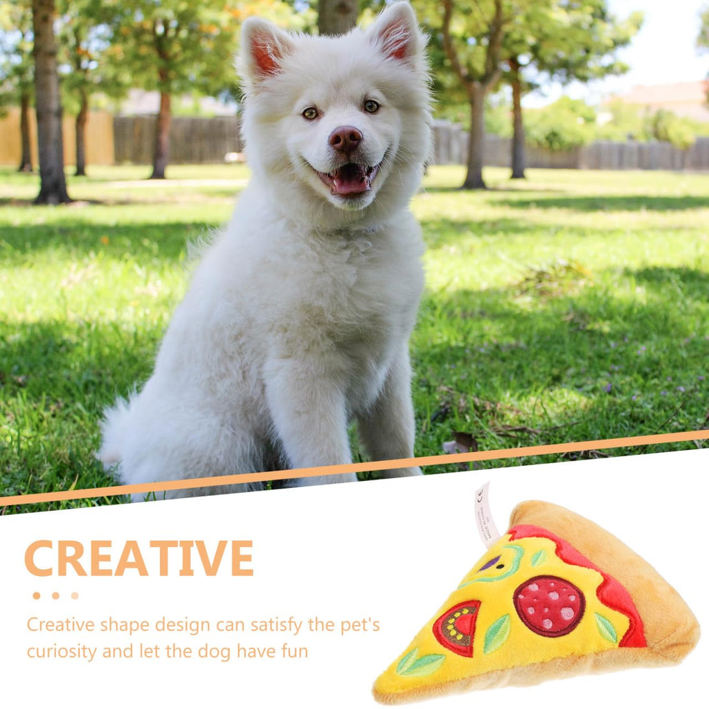 Squeaky Pizza Plush Dog Chew Toy 1 Pack Q1824