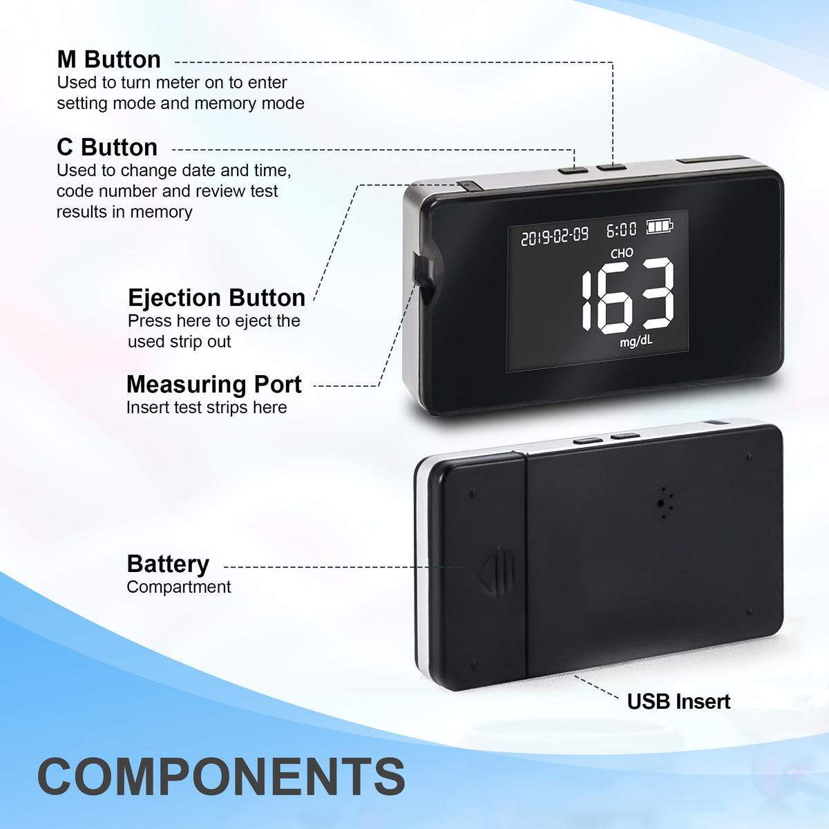 Hemoglobin Test Meter with 25 Test Strips Y13425